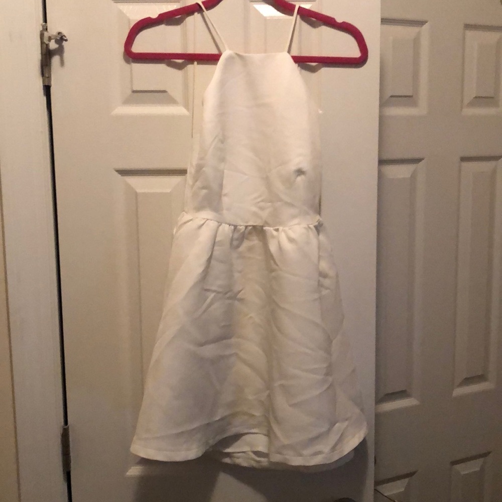 Tobi high neck backless white dress